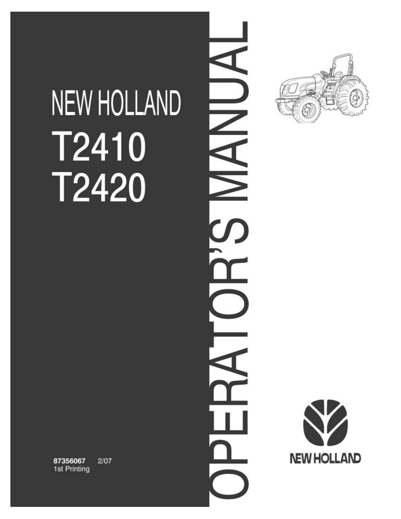 Manual de operación y mantenimiento del tractor New Holland T2410 y T2420 / Descarga instantánea en PDF imagen 3