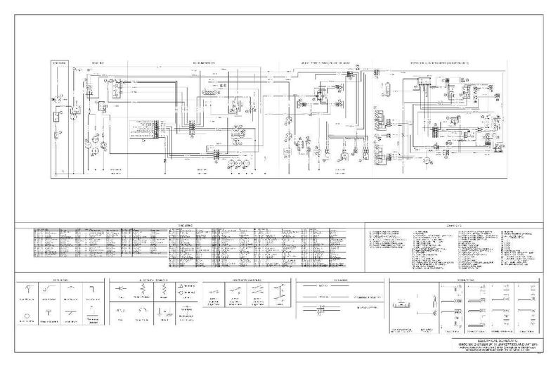 May include: A detailed black and white schematic diagram, likely for an electrical or mechanical system. The diagram features numerous lines, symbols, and text labels, providing technical information. The layout includes multiple sections with detailed components and connections.