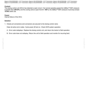 May include: Document detailing fault codes for electrical systems, specifically the 19344-Coolant control valve. Includes context, cause, and solution steps for an open circuit issue in a vent valve. Text includes measurements in kPa.