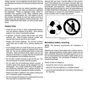 Puede incluir: Una p&aacute;gina de manual con informaci&oacute;n de seguridad. El texto trata sobre ecolog&iacute;a, medio ambiente y reciclaje de bater&iacute;as. Incluye un s&iacute;mbolo de reciclaje y un gr&aacute;fico de una persona tirando una bater&iacute;a a la basura.