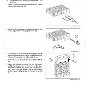 May include: Diagram of a powershift-gearbox with external operating elements. The image includes numbered parts, such as a main pressure valve, vibration dampers, and guide pieces, with assembly instructions and torque specifications.