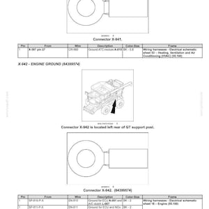 May include: Diagram of electrical connectors and wiring harnesses, including Connector X-941 and X-942. The image includes schematic diagrams, pin details, wire descriptions, and color-size specifications for automotive electrical systems.