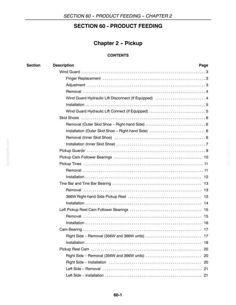 New Holland 346w, 356W, 366W Forage Pickup Head Service Repair Workshop Manual | Instant PDF Download image 6