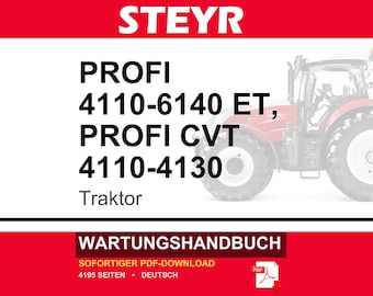 Steyr Profi 4110 Et, 4120 Et, 4130 Et, 6125 Et, 6140 Et, Classic Et, Profi Cvt 4110, 4120, 4130 Traktor Wartungshandbuch | PDF-Download