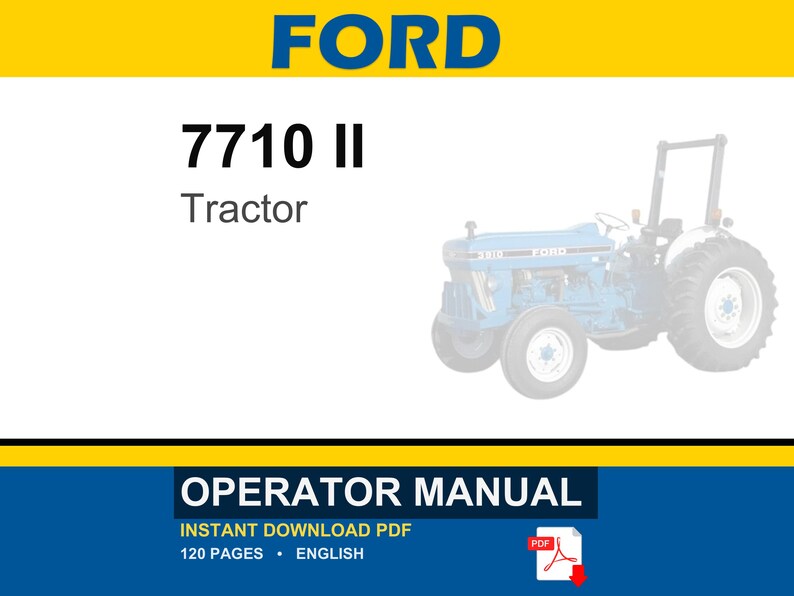 Ford 7710 II Tractor Operator Owners Operation Manual | Instant PDF Download image 1