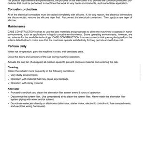 May include: A page from a maintenance manual with the title "Machine operation - in harsh environments (Corrosion protection)". The text provides technical information, corrosion protection instructions, and maintenance procedures for machinery.