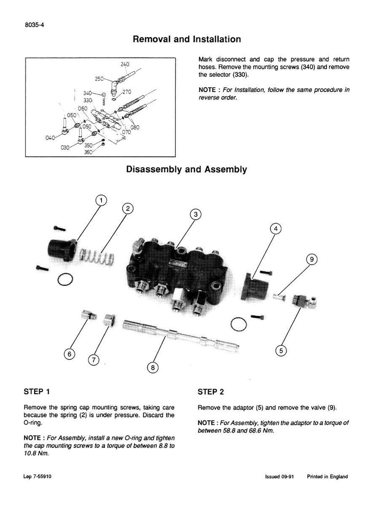 May include: Diagram of mechanical parts with labels and instructions for removal and installation. Includes a detailed illustration of components, with text instructions for disassembly and assembly steps.