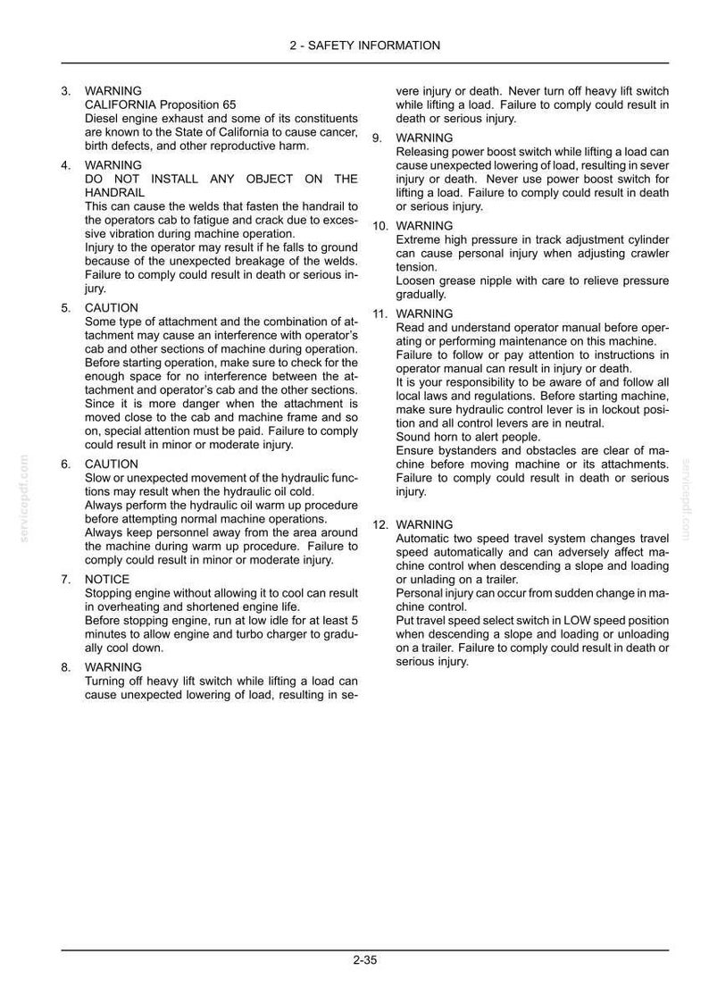 Kobelco SK350-9L Tier 3 Hydraulic Excavator Operator Owners Operation Manual | Instant PDF Download image 6
