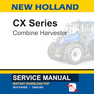 Manuale di officina per la riparazione e la manutenzione della mietitrebbia New Holland serie CX / Download PDF immediato immagine 1