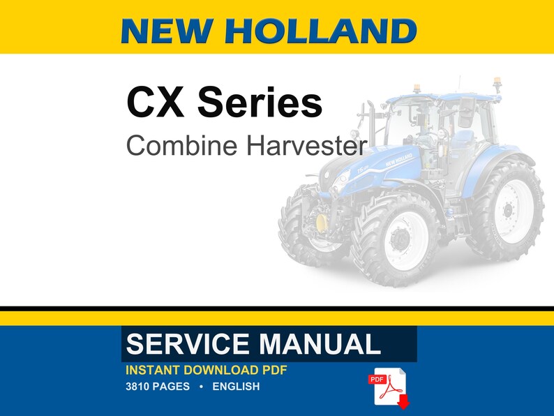 Manuale di officina per la riparazione e la manutenzione della mietitrebbia New Holland serie CX / Download PDF immediato immagine 1