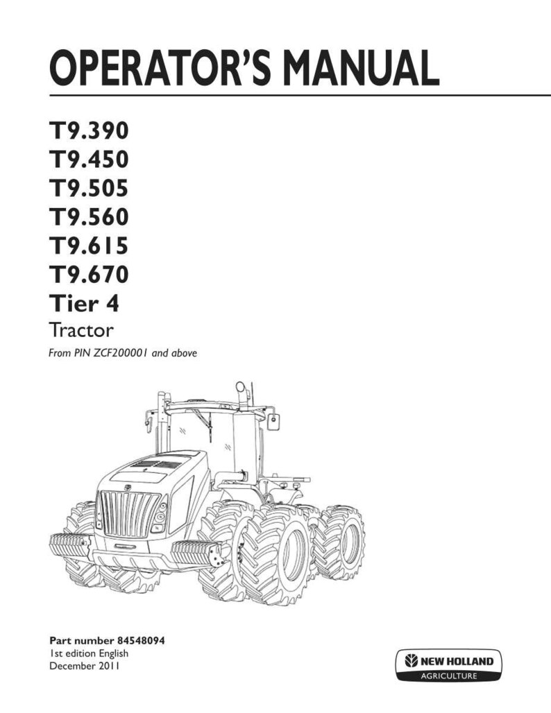 New Holland T9.390, T9.450, T9.505, T9.560, T9.615, T9.670 Tier 4 Tractor Operator Owners Operation Manual | Instant Pdf Download image 3