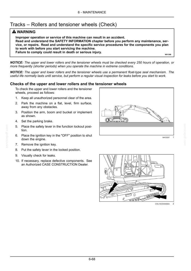 Case Construction CX130C LC Tier 3 Crawler Excavator Operator Manual image 9