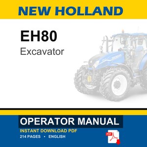 New Holland EH80 Excavators Operator Owners Operation Manual | Instant PDF Download image 1