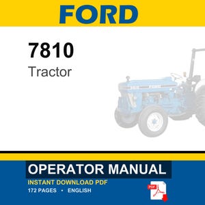 Ford 7810 Tractor Operator Owners Operation Manual | Instant PDF Download image 1