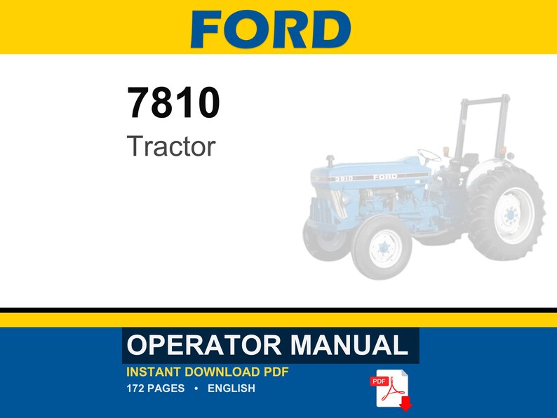 Ford 7810 Tractor Operator Owners Operation Manual | Instant PDF Download image 1