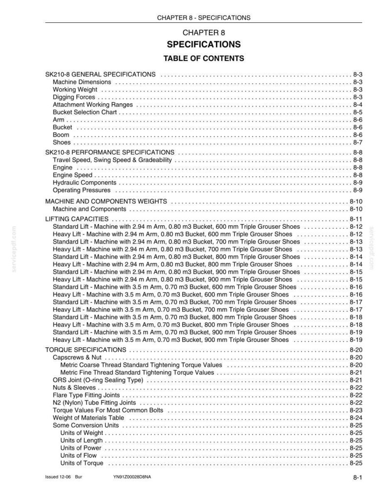 Kobelco SK210-8 Tier 3 Hydraulic Excavator Operator Owners Operation Manual | Instant PDF Download imagen 8