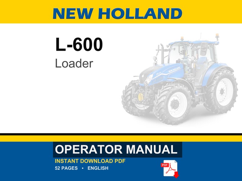 New Holland L-600 Loader Operator Owners Operation Manual | Instant PDF Download image 1