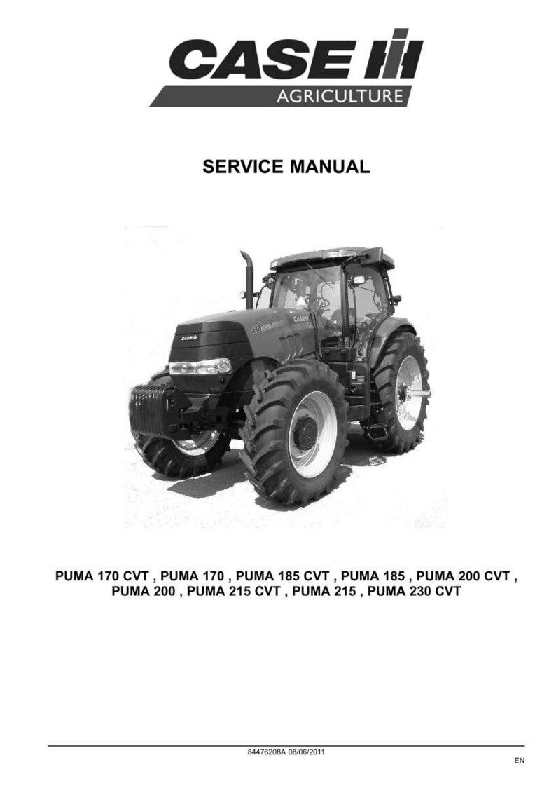 May include: Black and white image of a Case IH tractor service manual. The manual cover displays the Case IH logo and the words "SERVICE MANUAL". Below the tractor image are model names including PUMA 170 CVT and PUMA 230 CVT.