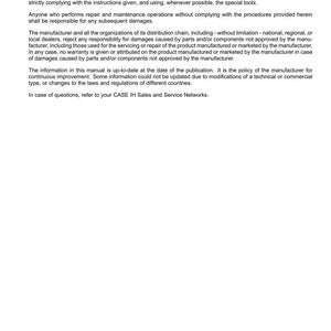 May include: A page from a manual with the title "Basic instructions - Important notice regarding equipment servicing." The text details repair and maintenance instructions, liability, and warranty information. The document includes the date 10/11/2016.