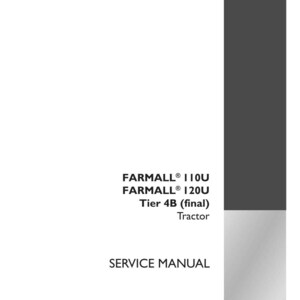 Puede incluir: Manual de servicio blanco para tractores FARMALL 110U y 120U Tier 4B. La portada incluye el texto "SERVICE MANUAL" y el logotipo de Case IH Agriculture. El n&uacute;mero de pieza es 51487919, 1&ordf; edici&oacute;n en ingl&eacute;s, julio de 2018.