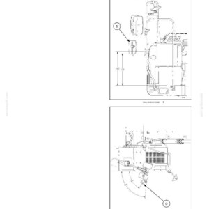 May include: Diagram of a machine's controls and instruments, including a mirror labeled 'D'. The diagram shows dimensions of 607 and 630. The text instructs the user to adjust the mirror for visibility.