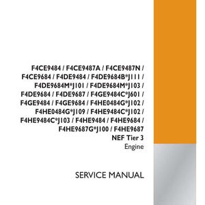 May include: A white and orange service manual for Case Construction engines. The cover includes a list of engine model numbers, the text "SERVICE MANUAL", and the Case Construction logo. The part number is 47597684.
