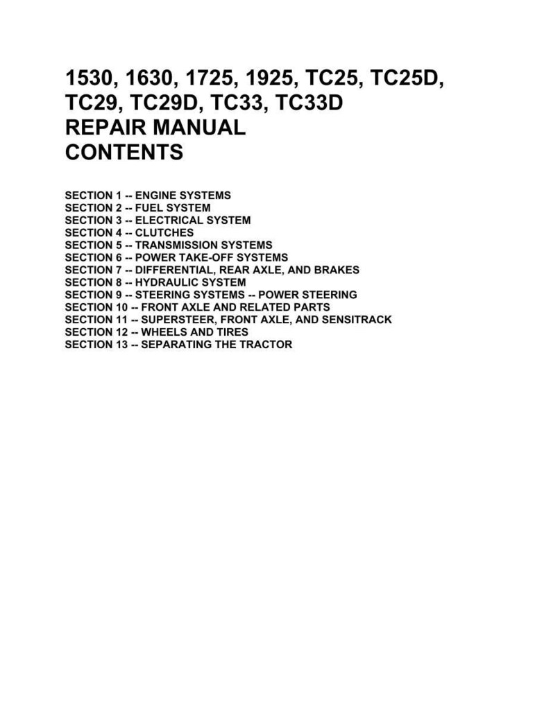 Manual de servicio y reparación para tractores New Holland 1530, 1630, 1725, 1925, Tc25, Tc25d, Tc29, Tc29d, TC33, TC33D / Descarga instantánea en PDF imagen 3
