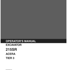 Kobelco 215SR ACERA Tier 3 Excavator Operator Owners Operation Manual | Instant PDF Download image 2