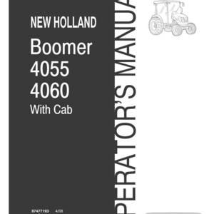 New Holland Boomer 4055, 4060 With Cab Tractor Operator Owners Operation Manual | Instant PDF Download image 3