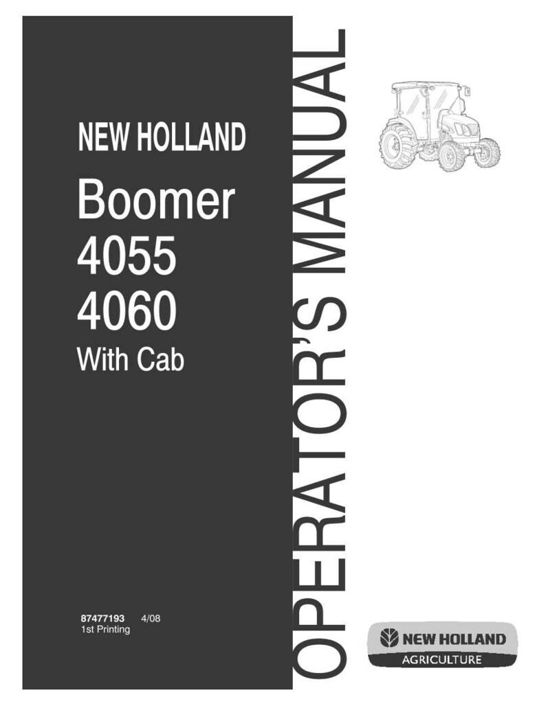 New Holland Boomer 4055, 4060 With Cab Tractor Operator Owners Operation Manual | Instant PDF Download image 3