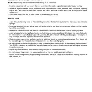 May include: A white document with the title "Safety rules - Ecology and the environment." The text provides safety guidelines for handling chemicals, oils, and other substances, including disposal and environmental protection.
