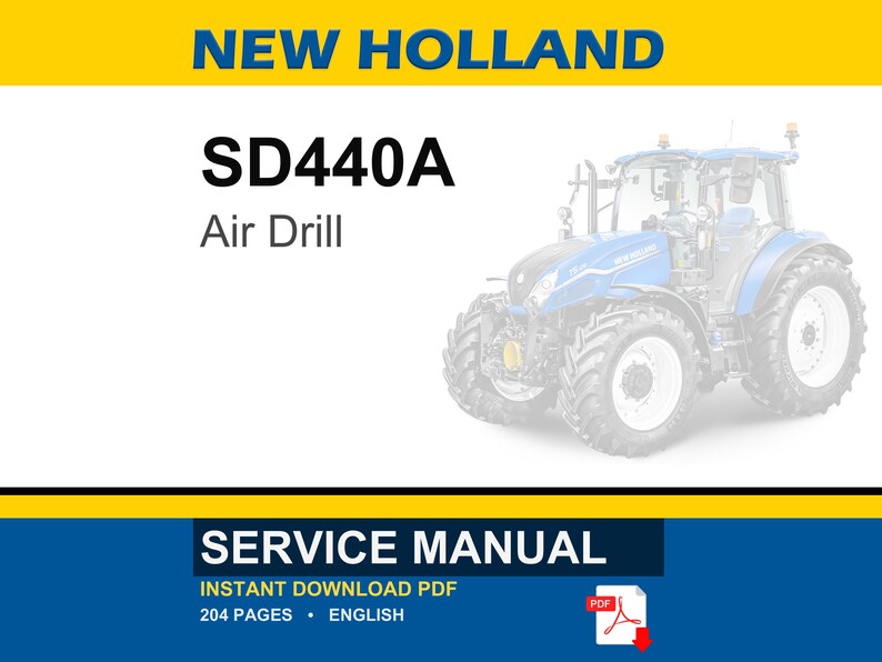 ニューホランド SD440A エアドリル サービス修理ワークショップマニュアル PDF | 即時PDFダウンロード 画像 1