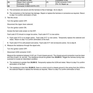 May include: A technical document titled "Electrical systems - FAULT CODES" with a schematic legend and troubleshooting steps. The document includes connector diagrams, fault code analysis, and resistance measurement instructions for automotive electrical systems.
