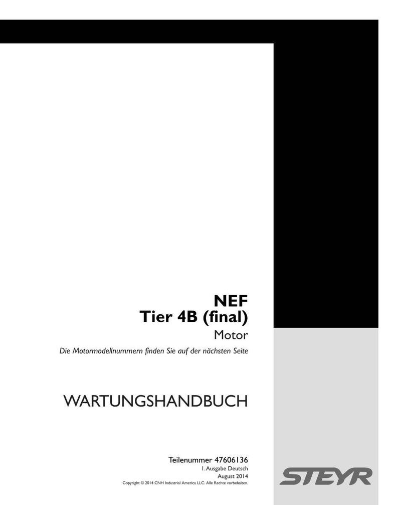 Steyr Nef Tier 4B ( final ) F4DFE413, F4DFE613, F4HFE413, F4HFE613 Motor Wartungsheft Reparatur Werkstattheft | PDF-Download Bild 2