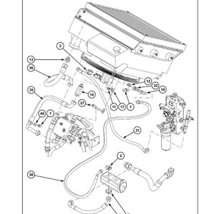 May include: Diagram of a hydraulic system for radiator cleaning, labeled "Motor - Component identification." The image shows various components, including tubes, connectors, and a radiator, with numbered labels for identification. The diagram includes the text "35.4 [35.500] / 3".