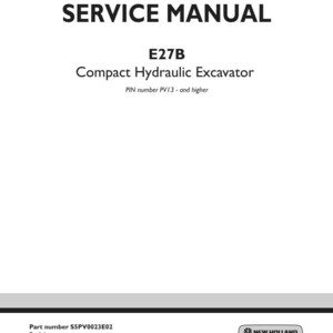 New Holland E27B Compact Hydraulic Excavator Service Repair Workshop Manual | Instant PDF Download image 3