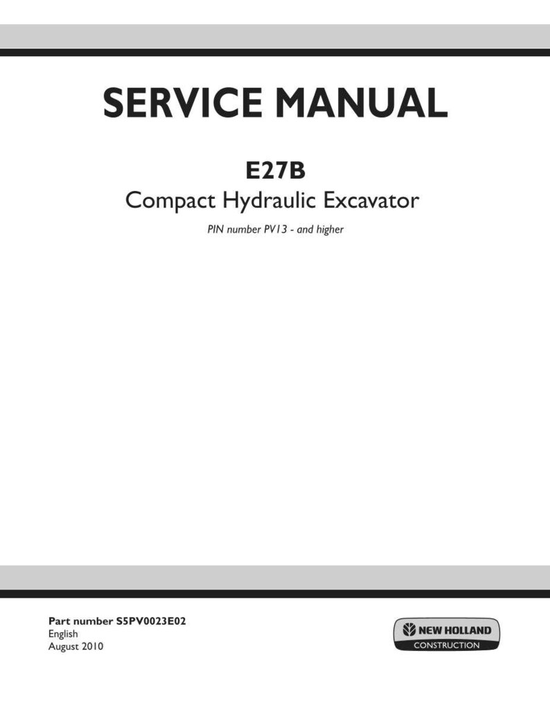 New Holland E27B Compact Hydraulic Excavator Service Repair Workshop Manual | Instant PDF Download image 3