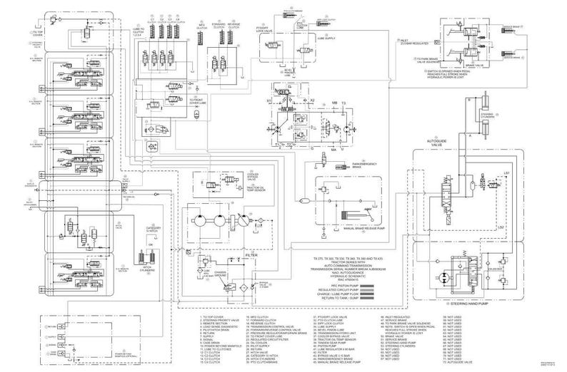 May include: A detailed engineering schematic diagram with numerous interconnected components, lines, and labels. The diagram is in black and white, illustrating a complex system with various symbols and text annotations. The layout is intricate, suggesting a technical or mechanical system.