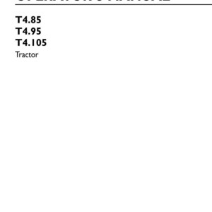 Pode incluir: Um manual do operador original para tratores New Holland Agriculture T4.85, T4.95 e T4.105. A capa branca apresenta texto em preto, o n&uacute;mero da pe&ccedil;a 47539288, a 1&ordf; edi&ccedil;&atilde;o em ingl&ecirc;s, a data de junho de 2013 e o logotipo da marca.
