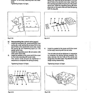 May include: Diagram from a manual showing the assembly of mechanical components. The image includes exploded views of parts, diagrams, and instructions. Text includes torque specifications and part numbers. The image is in black and white.