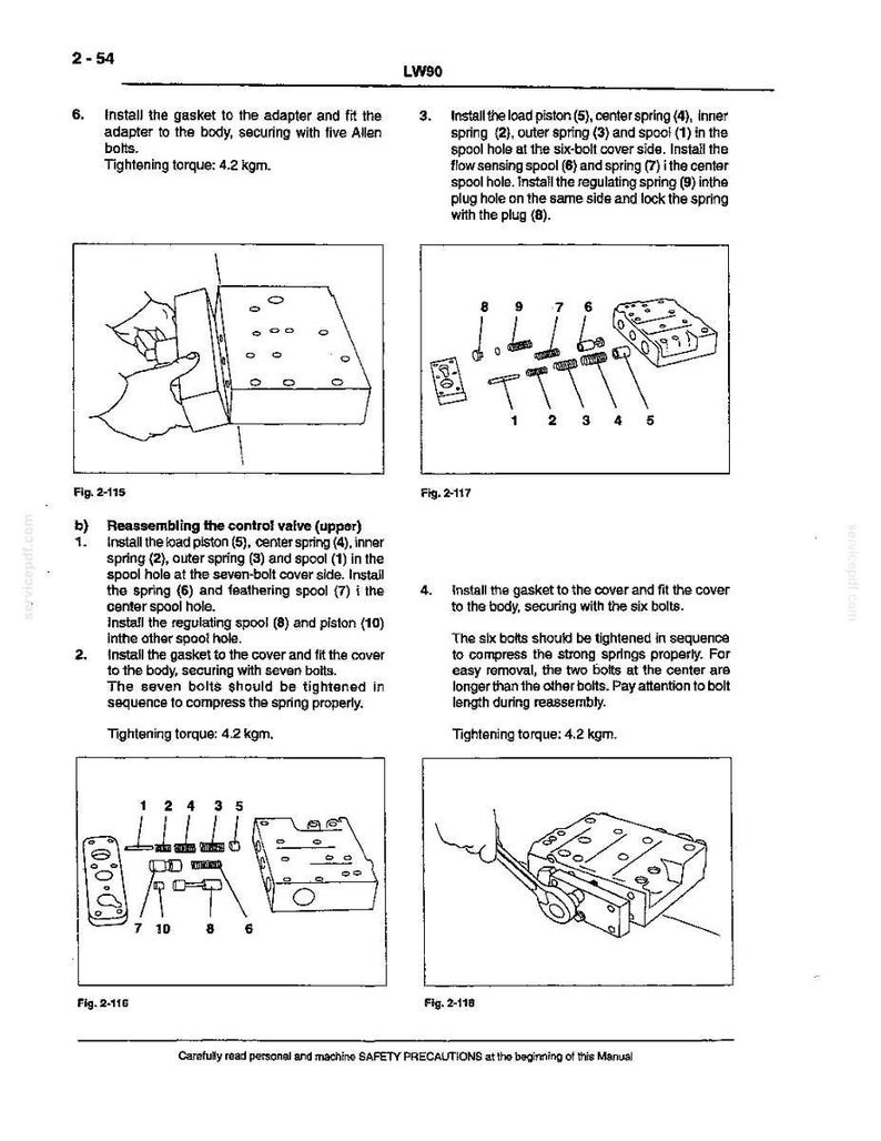 May include: Diagram from a manual showing the assembly of mechanical components. The image includes exploded views of parts, diagrams, and instructions. Text includes torque specifications and part numbers. The image is in black and white.