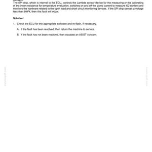 K&ouml;nnte beinhalten: Ein wei&szlig;es Dokument mit der &Uuml;berschrift "Electrical systems - FAULT CODES" und dem Text "3720 (DTC 60A-04) - Lambda sensor: low battery voltage at the SPI chip". Es enth&auml;lt Kontext und eine L&ouml;sung f&uuml;r den Fehler.