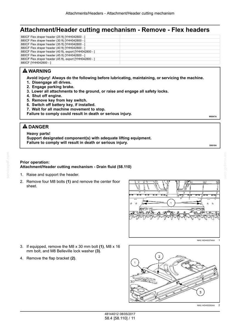 New Holland 840CD, 880CF Draper Header Service Repair Workshop Manual | Instant PDF Download image 8