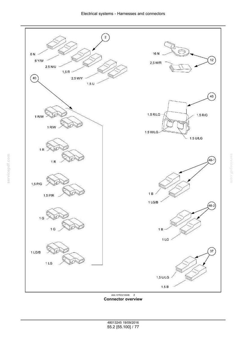 May include: Diagram of electrical system components, including various harnesses and connectors. The image features multiple connector types, labeled with alphanumeric codes. The diagram is in black and white, with clear labels for each component.