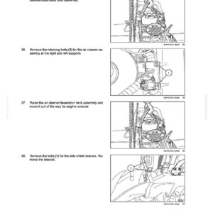 May include: Diagram from a manual showing engine components and instructions. Text includes "POWER PRODUCTION - ENGINE" and instructions for removing parts. Illustrations show the engine and related parts.