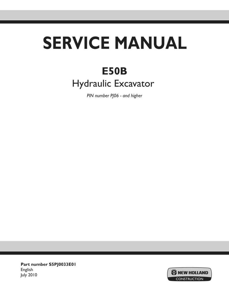 New Holland E50B Hydraulic Excavator Service Repair Workshop Manual | Instant PDF Download image 3