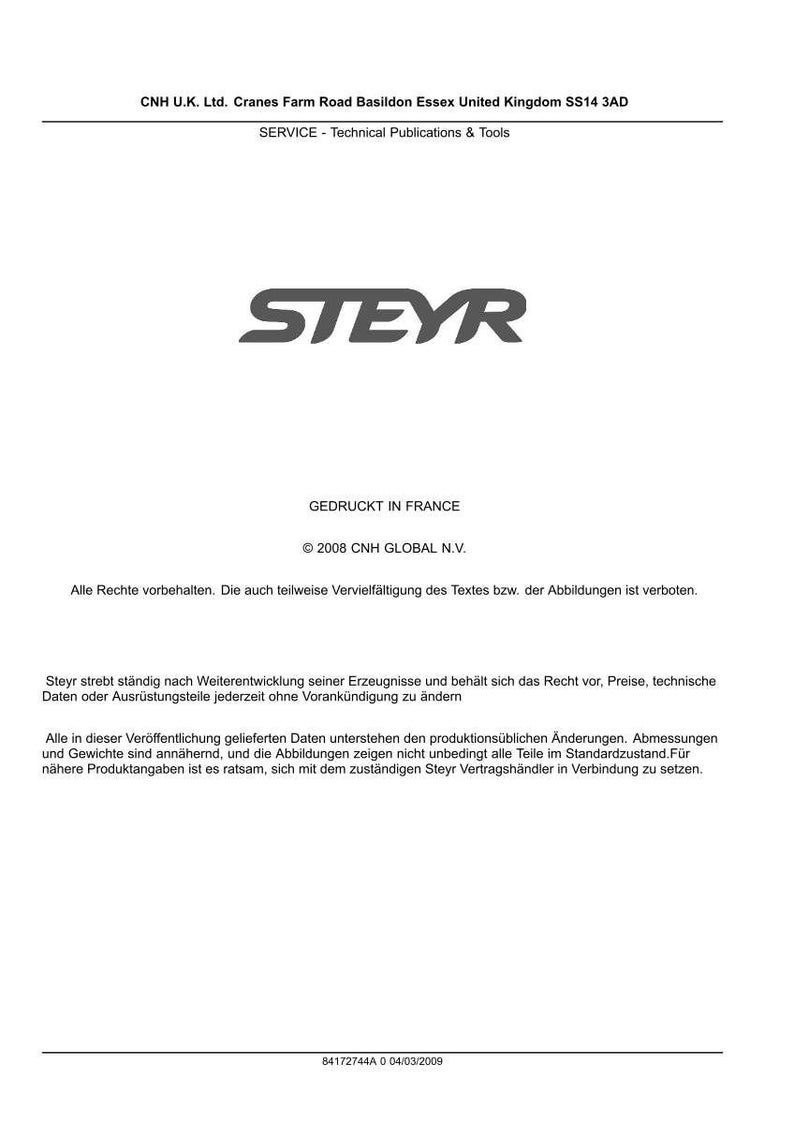 Steyr 6165 Cvt, 6180 Cvt, 6200 Cvt, 6210 CVT, 6225 CVT Traktoren Wartungshandbuch Reparatur Werkstatthandbuch | PDF-Download image 7