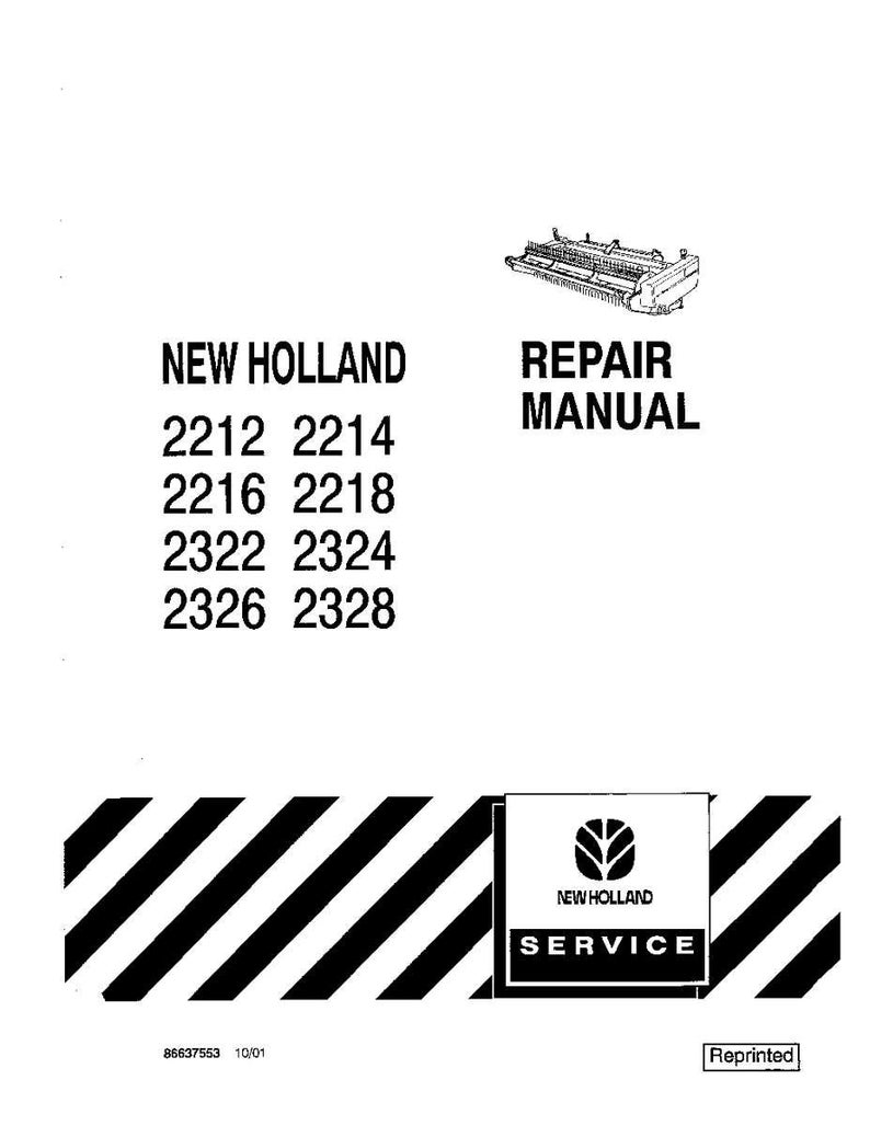New Holland 2212, 2214, 2216, 2218, 2322, 2324, 2326, 2328 Windrow Forage Header Service Repair Workshop Manual | Instant PDF Download image 3