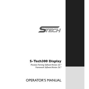 May include: An operator's manual for the S-Tech300 Display, featuring the Stech logo at the top and Steyr logo at the bottom. The text includes Precision Farming Software Version 26.*, Framework Software Version 26.*, Part Number 84401483, 1st edition English, and February 2011.