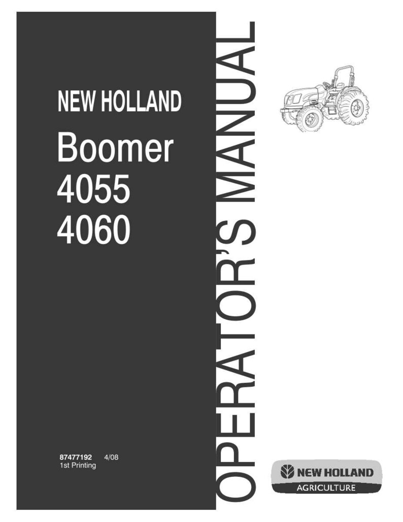 Gebruikershandleiding New Holland Boomer 4055, 4060 trekkerbestuurder | Directe pdf-download afbeelding 3